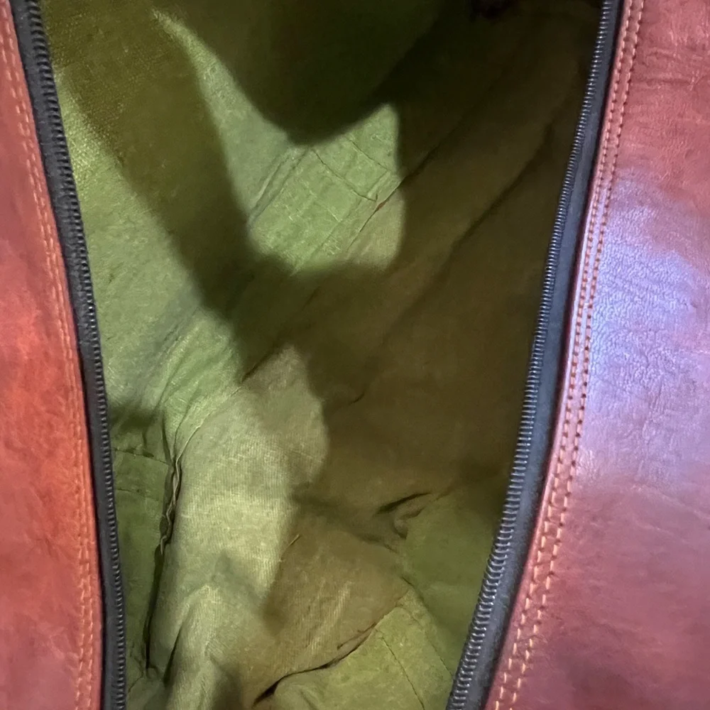 Men's‎ Genuine Dark Leather Large Vintage Duffel Travel Weekend Overnight Bag
